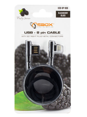 Cavo USB2.0 Angolato 90° USB 8pin 1.5m Nero