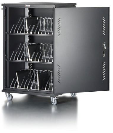 Carrello Stazione di Ricarica Ventilato 36 Notebook o Smartphone Nero
