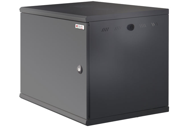 Armadio Rack 19'' a muro 10U sezione unica P 500mm Porta Cieca Nero