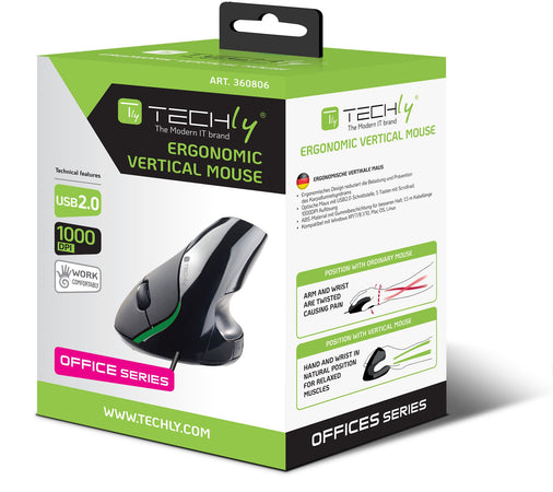 Mouse Verticale Ergonomico USB Nero