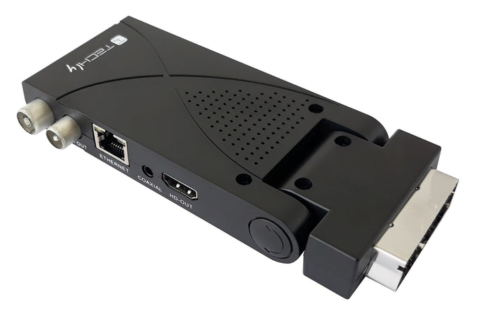 Decoder Ricevitore Digitale Terrestre DVB-T/T2 H.265 HEVC 10bit USB HDMI Scart 180° e Telecomando Universale 2 in 1