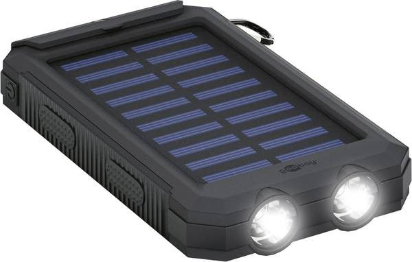 Powerbank Outdoor Energia Solare 8000 mAh con Torcia IP45 2xUSB Nero