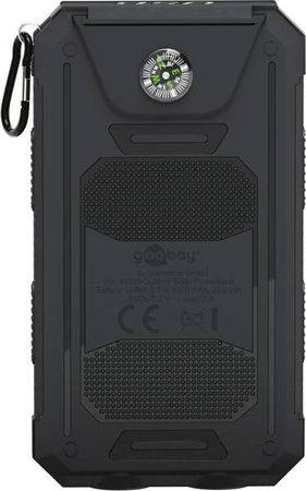 Powerbank Outdoor Energia Solare 8000 mAh con Torcia IP45 2xUSB Nero