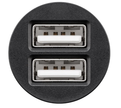 Caricatore Compatto da Auto 2 porte USB max.12W/2.4A Nero