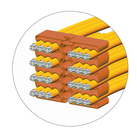 Organizzatore Modulare a Pettine per 24 Cavi Ethernet Arancione