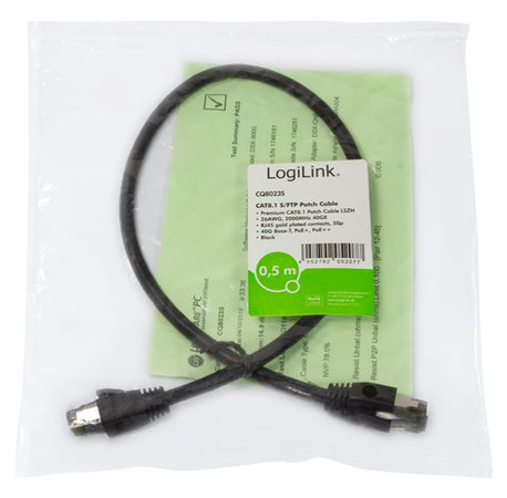 Cavo di Rete Patch in Rame Cat. 8.1 SFTP LSZH 0,5 m Nero