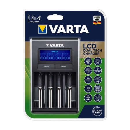 Caricabatterie LCD Dual Tech Charger Ni-MH Li-ioni e dispositivi USB