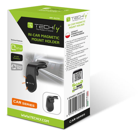 Supporto Magnetico da Auto per Smartphone con Due Placche Metalliche Universali