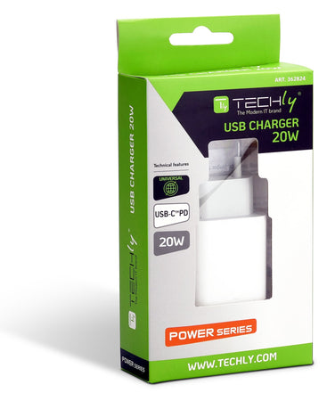 Caricatore Alimentatore USB-C&trade da Muro 20W PD per Smartphone o Tablet