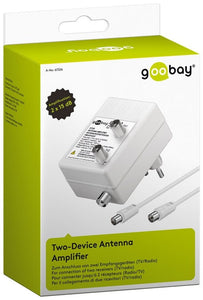 Amplificatore per Antenna Due Dispositivi (DVB-T / DVB-T2 / DVB-C) con Cavo