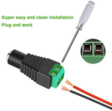 Adattatore Alimentazione Plug DC 5.5x2.1mm Femmina Terminal Block 2 pin