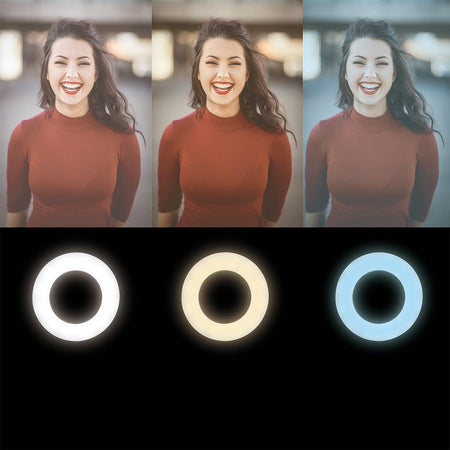 Luce LED Anello 20cm per 1/4'' Regolazione Luminosità Stand Smartphone