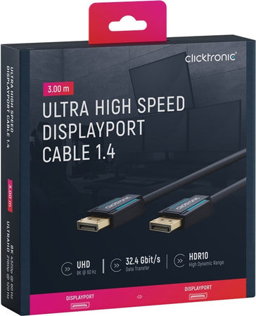 Cavo DisplayPort 1.4 Maschio/Maschio 3 metri Alta Qualità