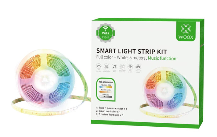 Kit Striscia LED Intelligente 5m con Funzione Musicale e Controllo Vocale Alexa, R5149
