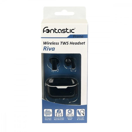 Auricolari Wireless BT V5.1 RIVA con Custodia di Ricarica Nero