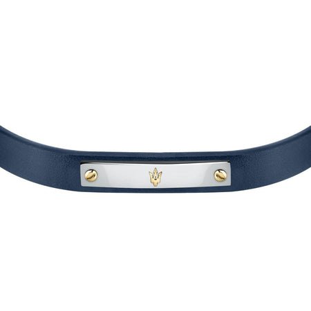 Bracciale MASERATI uomo pelle blu / acciaio