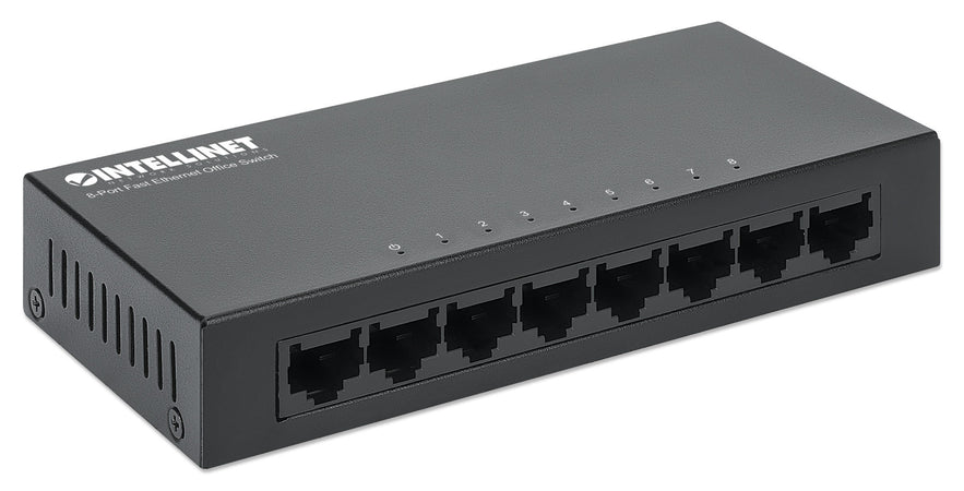 Switch Hub Ethernet 10/100Mbps 8 Porte Desktop in Metallo