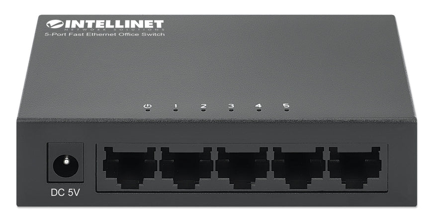 Switch Hub ethernet 10/100Mbps 5 porte desktop in metallo