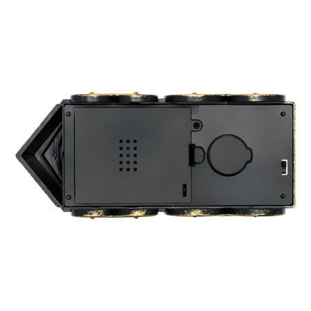 Locomotiva Babbo Natale con glitter led trenino natalizio in plastica marrone 16 cm decorazione natalizia