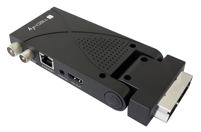Decoder Ricevitore Digitale Terrestre DVB-T/T2 H.265 HEVC 10bit USB HDMI Scart 180° e Telecomando Universale 2 in 1