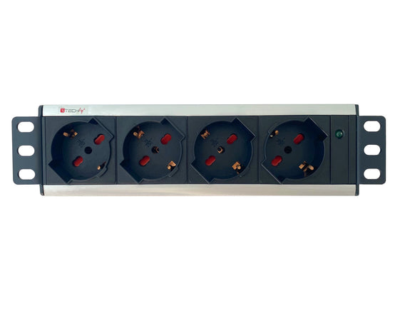 Multipresa Universale 4 Posti da Rack 10'' Spina Italiana 1,5U