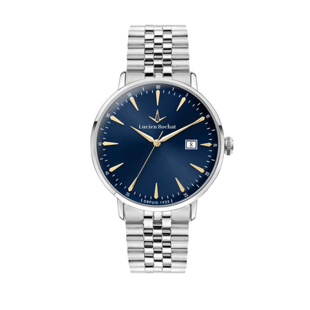 Orologio LUCIEN ROCHAT uomo GarCon data acciaio / blu