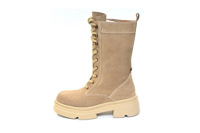 Emanuelle Vee anfibi donna Hero scamosciato beige 809-12