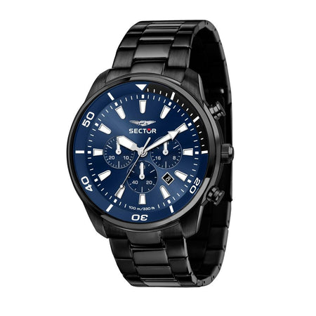 Orologio Sector Oversize crono acciaio nero / blu - 48 mm
