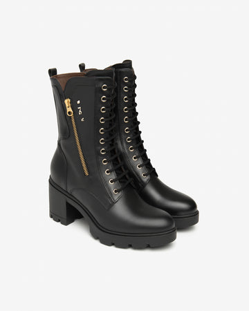 Nero Giardini anfibi donna in pelle nero I514881D100