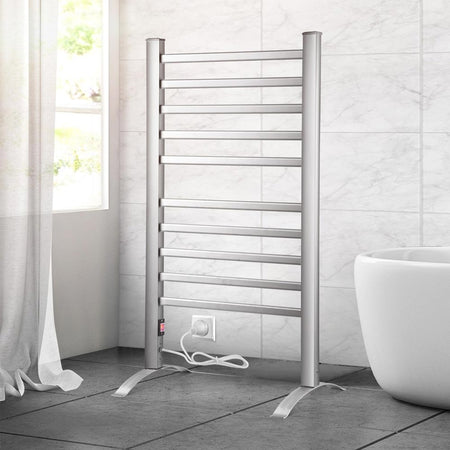 Scaldasalviette Termoarredo Elettrico da Bagno 2in1 Asciugabiancheria 10 Elementi