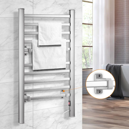 Scaldasalviette Termoarredo Elettrico da Bagno 2in1 Asciugabiancheria 10 Elementi