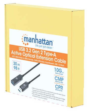 Cavo Ottico Attivo USB 3.2 Gen 2 SuperSpeed+ Active Optical Cable USB A M/F 30m