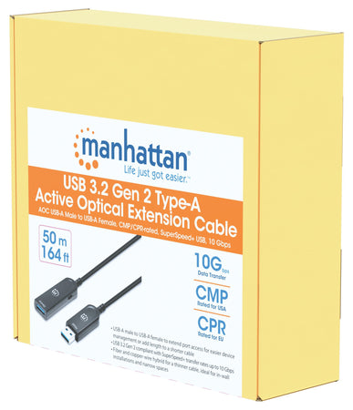 Cavo Ottico Attivo USB 3.2 Gen 2 SuperSpeed+ Active Optical Cable USB A M/F 50 metri