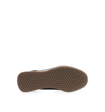 Kehnoo sneakers uomo in camoscio tessuto navy brown KM9718