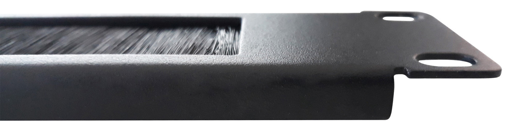 Pannello Passacavi 1U Forato con Spazzola Nero