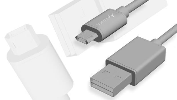 Cavo High Speed USB a MicroUSB Reversibile 1m Nero