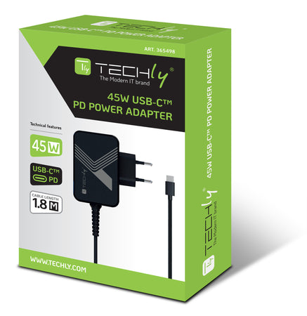 Alimentatore per Smartphone e Notebook USB-C&trade Power Delivery PD3.0 45W