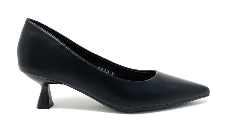 Francesco Milano décolleté in pelle nero H06-01A