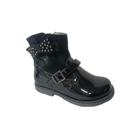 NEROGIARDINI Stivaletto bimba in vernice nera con fiocchetto A820750F