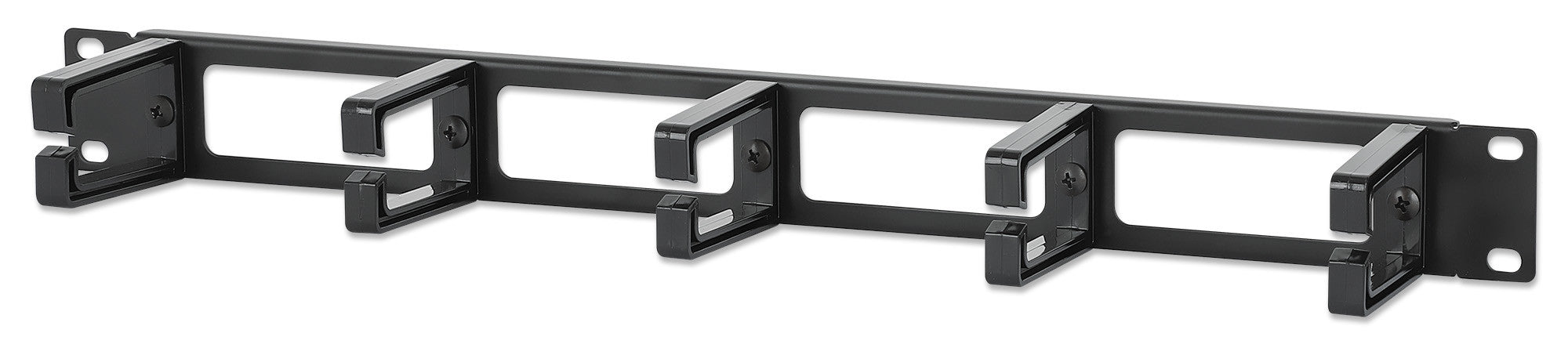 Pannello Passacavi 19'' 5 Anelli in Plastica 1U Nero