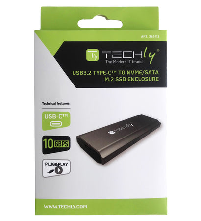 Box Esterno USB-C&trade USB3.2 Gen2 NVMe/SATA M.2 SSD