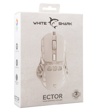 Mouse Ottico Gaming LED RGB con Cavo USB 7200 dpi Bianco, ECTOR