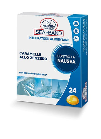 P6 nausea control sea band caramelle antinausea viaggio allo zenzero 24 pezzi