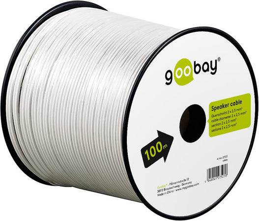 Cavo Audio per diffusori acustici Bianco 2,5 mm² matassa 100mt