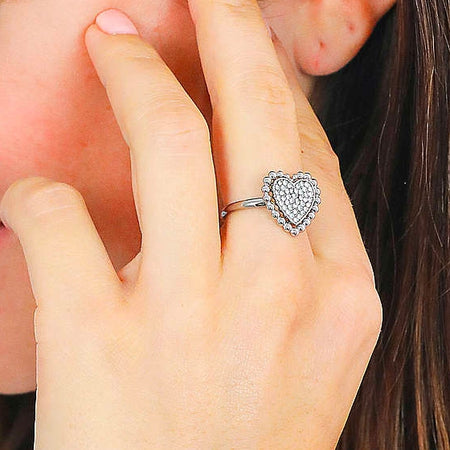 Anello MORELLATO donna Dolcevita acciaio cuore pavé