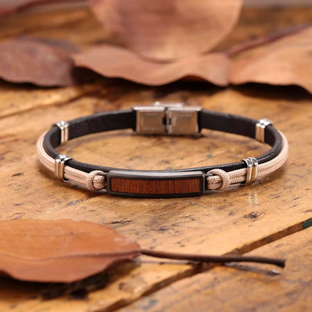 Bracciale SECTOR uomo Wood string beige - 22 cm