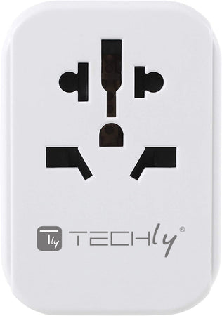 Adattatore da Viaggio Universale 150 Paesi 3 porte USB tipo A Bianco