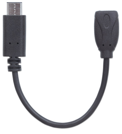 Cavo HiSpeed USB MicroB Femmina / USB-C Maschio 0,15m Nero