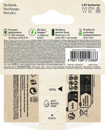 Blister 2 Batterie Ricaricabili Mini Stilo AAA 650 mAh