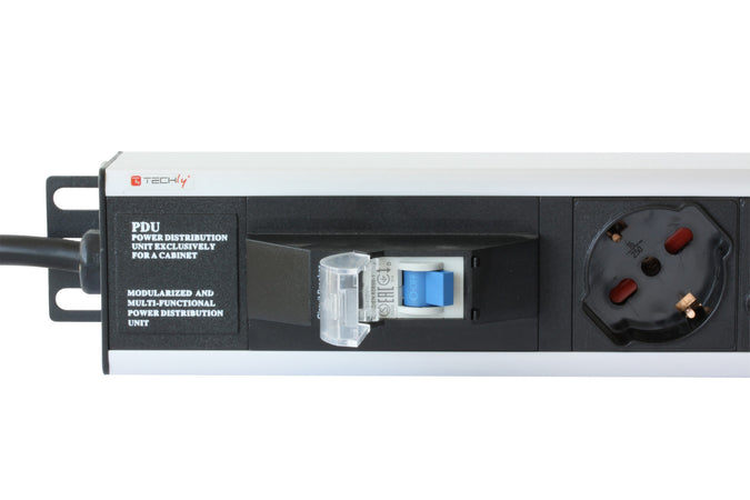 Multipresa Verticale 12 Posti da Rack 19'' con Magnetotermico Spina Italiana